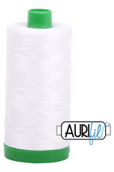 Aurifil Mako 40wt 2-ply Cotton 1000 m 1094 yd. spool - 2021 Natural White